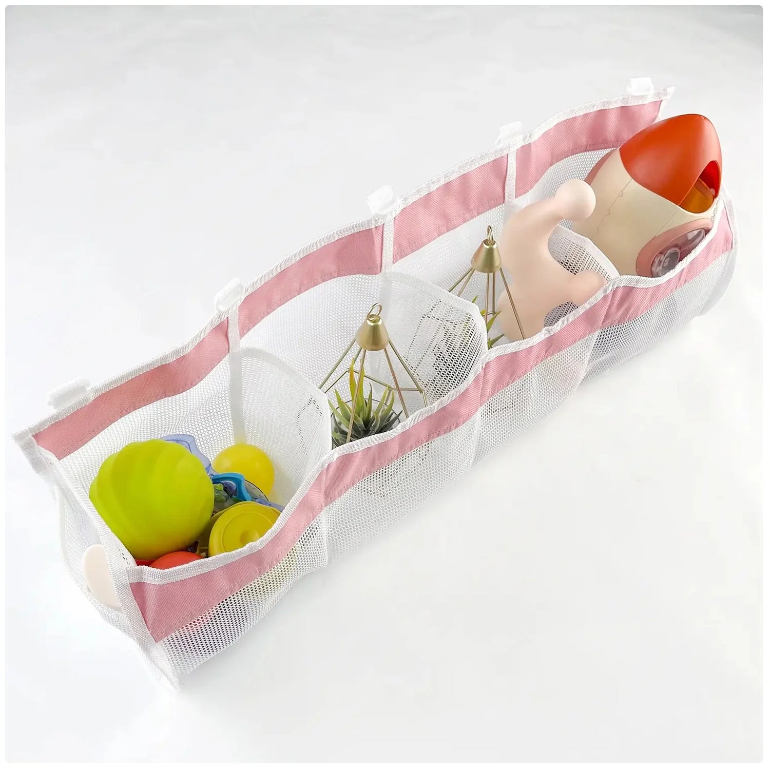 4 - Compartment Mesh Toy Storage Bag - Organize Toys Neatly