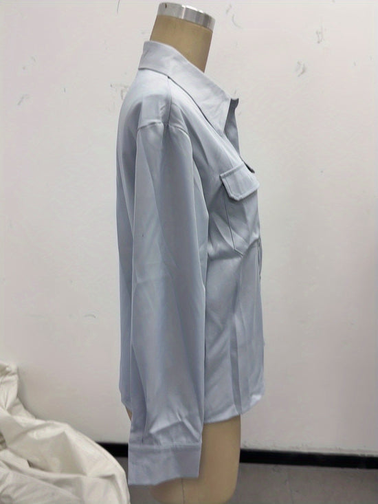 Stylish Relaxed-fit Long-sleeve Collar Shirt For Women