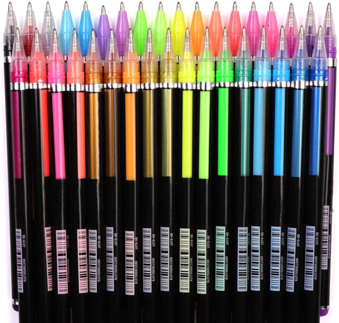 SAYEEC 48 Packs Colour Gel Ink Pens Set Glitter Metallic Gel Pens Art Markers Fo