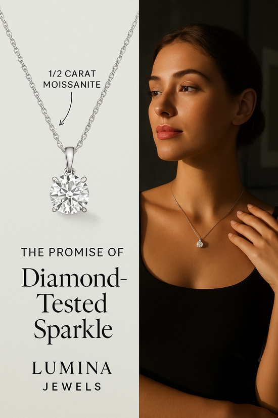 Trendy Necklace with Top-quality Moissanite S925 Silver And Platinum-plated Pendant