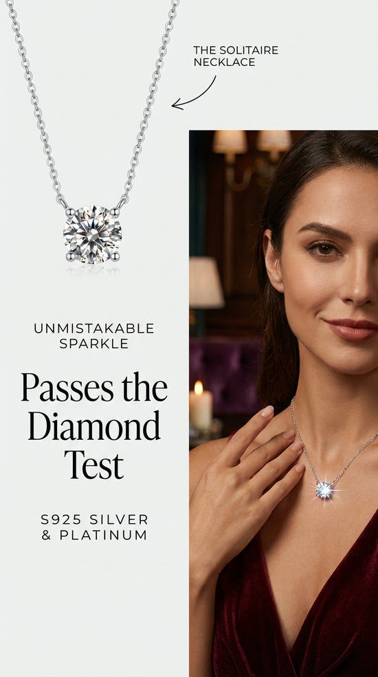 Trendy Necklace with Top-quality Moissanite S925 Silver And Platinum-plated Pendant