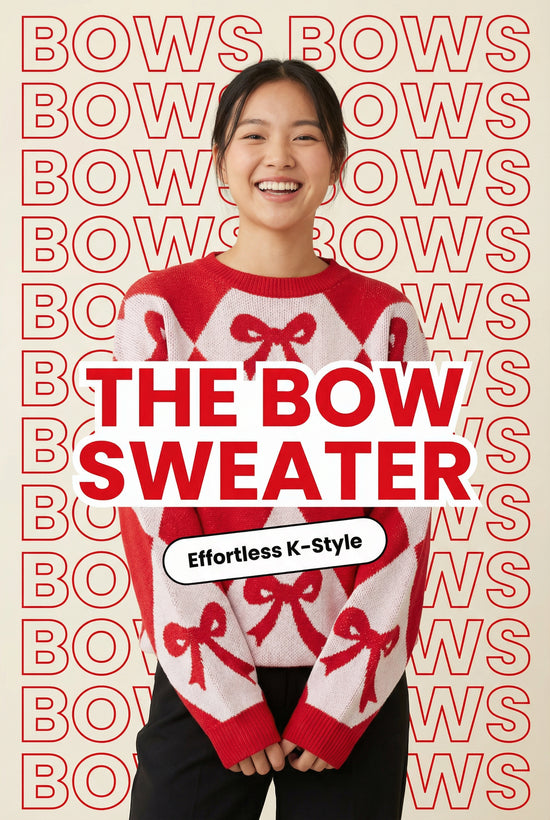 Womens Trendy Bow-knot Print Long Sleeves Knitted Pullover