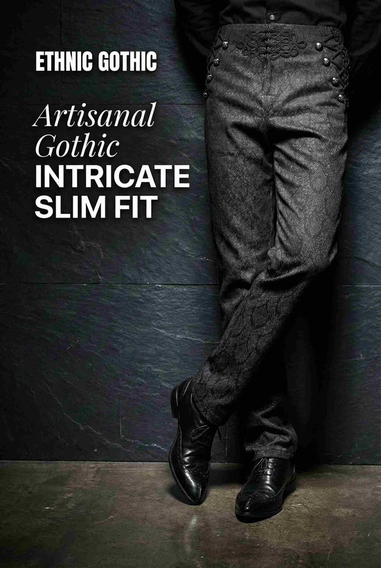 Fashionable Embroidered Chinese Knot Ethnic-Style Gothic Mens Pants