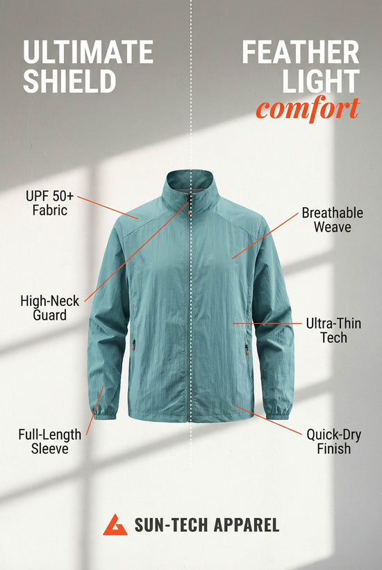 Mens Lightweight Sun-protective Jacket M-5XL