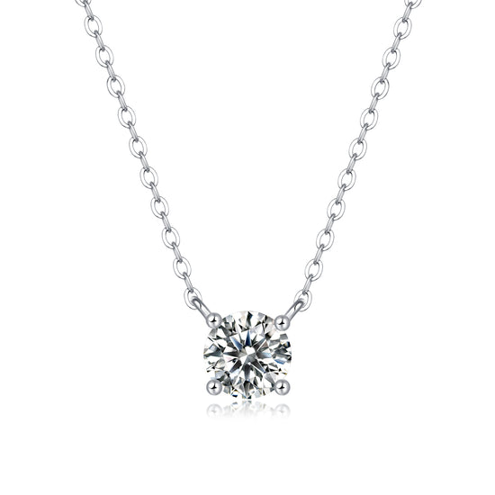 Trendy Necklace with Top-quality Moissanite S925 Silver And Platinum-plated Pendant