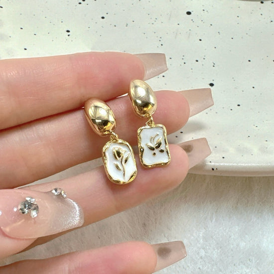 S925 Silver Needle Asymmetric Ear Stud