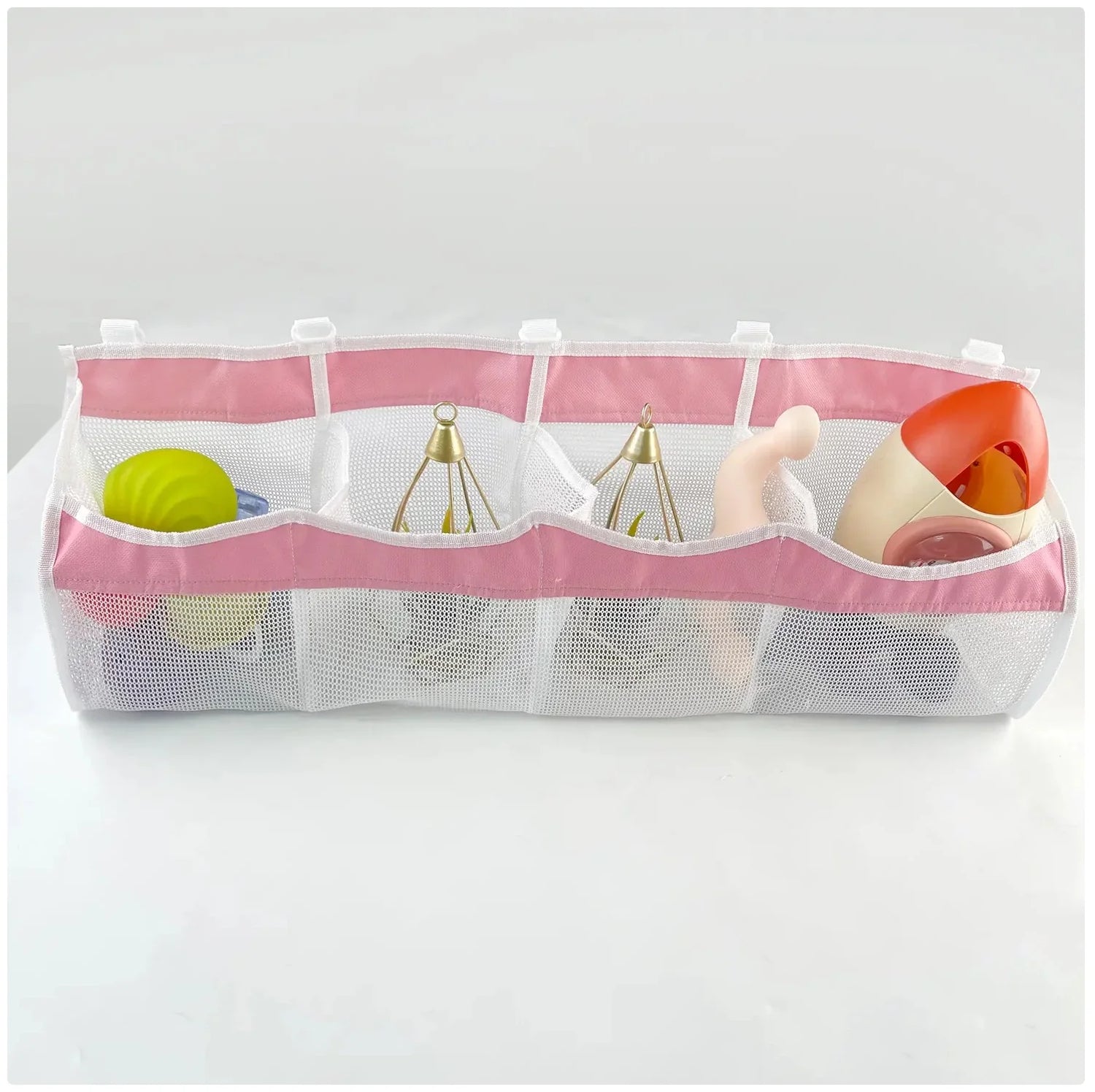 4 - Compartment Mesh Toy Storage Bag - Organize Toys Neatly