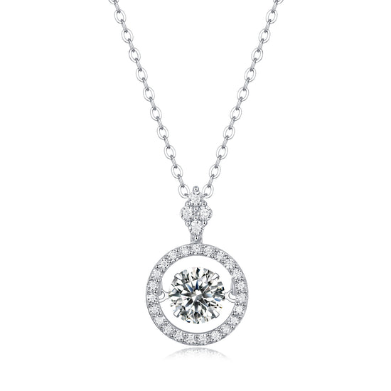 Trendy Necklace With 1-carat Top-quality Moissanite S925 In Silver And Platinum Plating Pendant Set