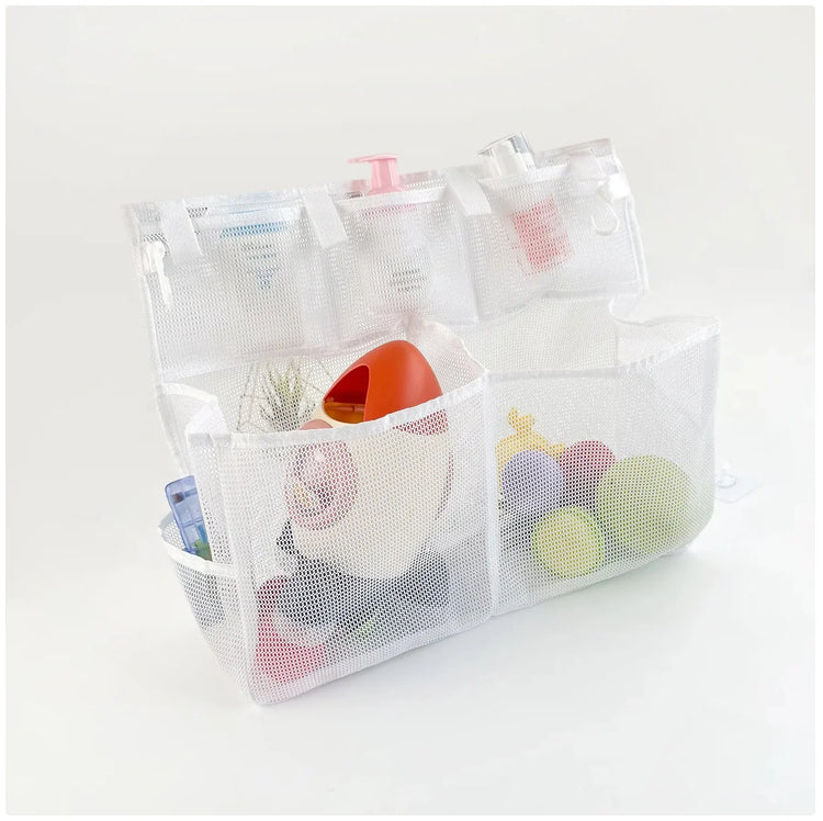 Double - Layer Mesh Hanging Organizer Bag - Multi - Pocket Storage for Bathroom, Bedroom & More
