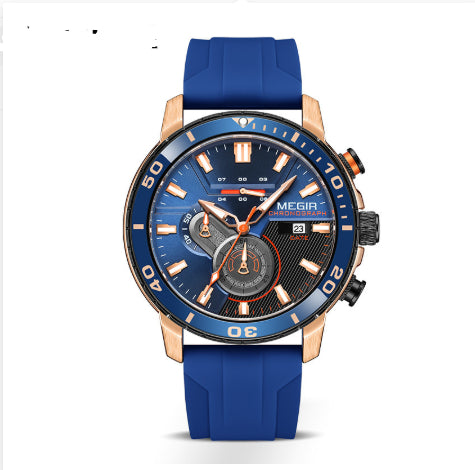Megir Multifunctional Fashionable Chronograph Sports Silicone Strap Men&