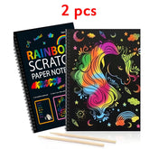 Dazzling Scratch Painting Parent Child Interactive Toys Note Cards Handmade Painting
