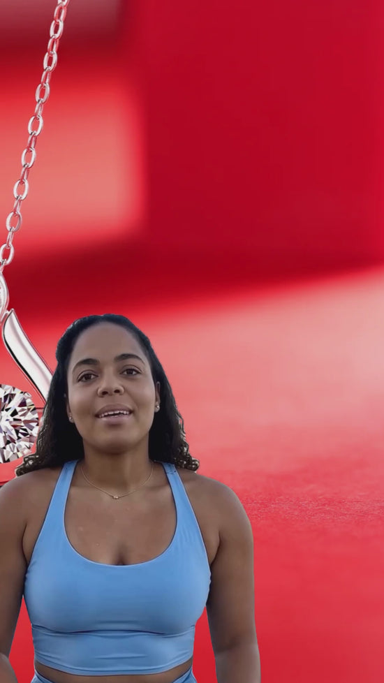 Trendy Necklace With Top-quality Moissanite S925 In Silver And Platinum-plated Pendant